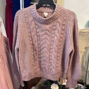 Mauve Cable Knit Sweater